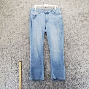 Lee Jeans Womens 14 Light Blue Straight Leg Regular Fit Mid Rise Stretch Denim